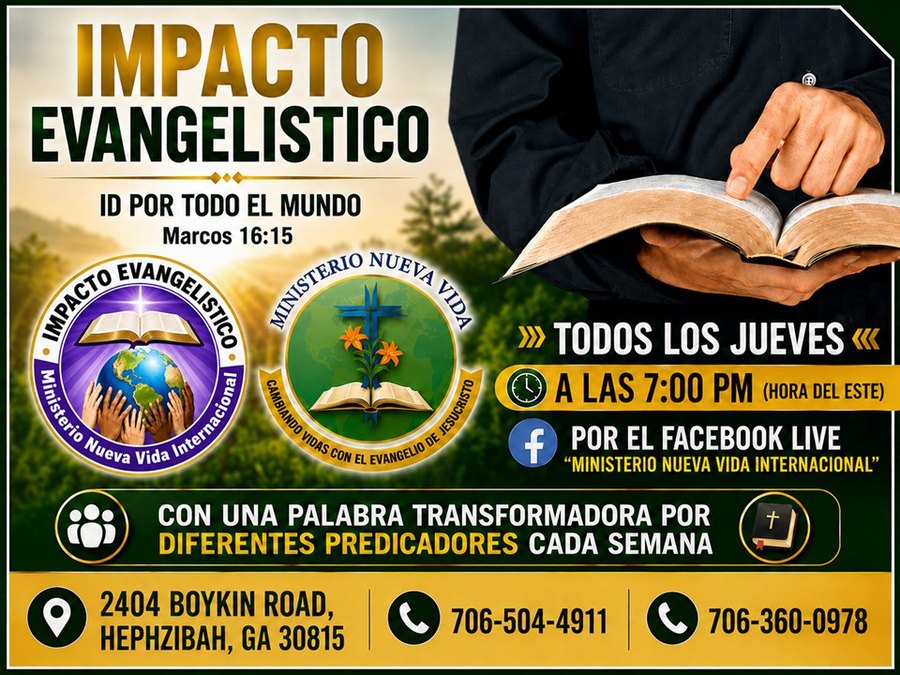 Impacto Evangelístico, todos los jueves 7:00 PM por Facebook Live