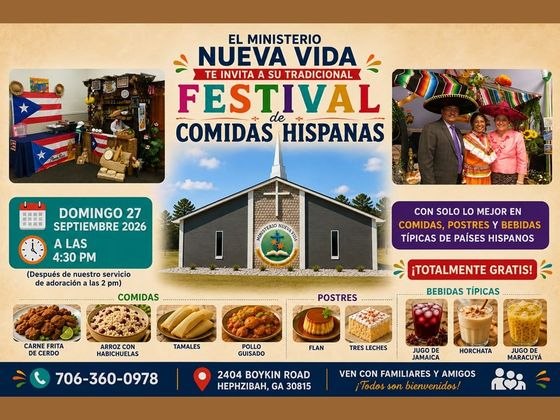 Festival de Comidas Hispanas, Domingo 27 de Septiembre 2026