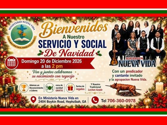 Servicio y Social de Navidad, Domingo 20 de Diciembre 2026