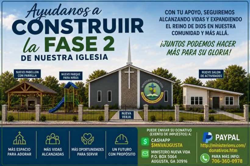 Ayúdanos a construir la Fase 2 de nuestra iglesia