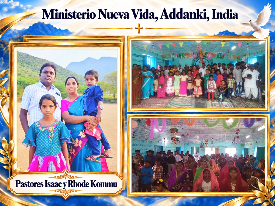 Pastores Isaac y Rhode Kommu, Ministerio Nueva Vida, Addanki, India